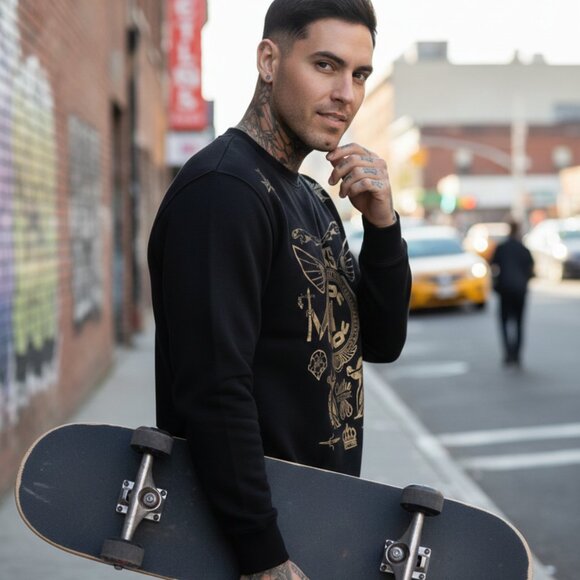 Crooks and Castles "Royal Flight" Crewneck Pullover - Picture 2 of 5